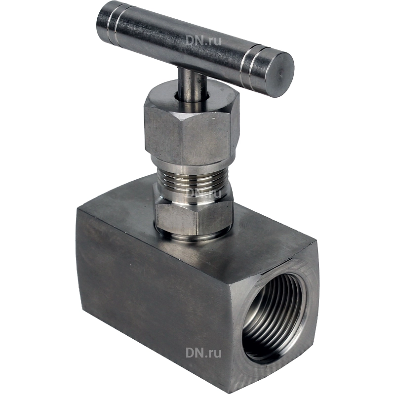 Клапан игольчатый VN3232M-T-Ht 3/4″ Ду20 Ру400 резьбовой, корпус - нержавеющая сталь 316, уплотнение - металл, с Т-образной рукояткой