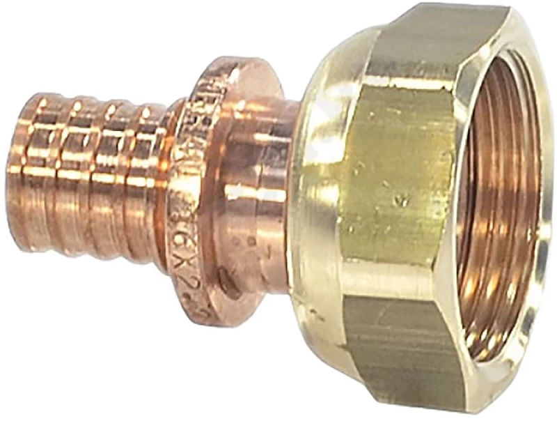 Переходник аксиальный РЕХАУ Rautitan RX+ Дн40х1 1/2″ Ру10 для труб из сшитого полиэтилена с накидной гайкой, корпус- бронза 14563443001