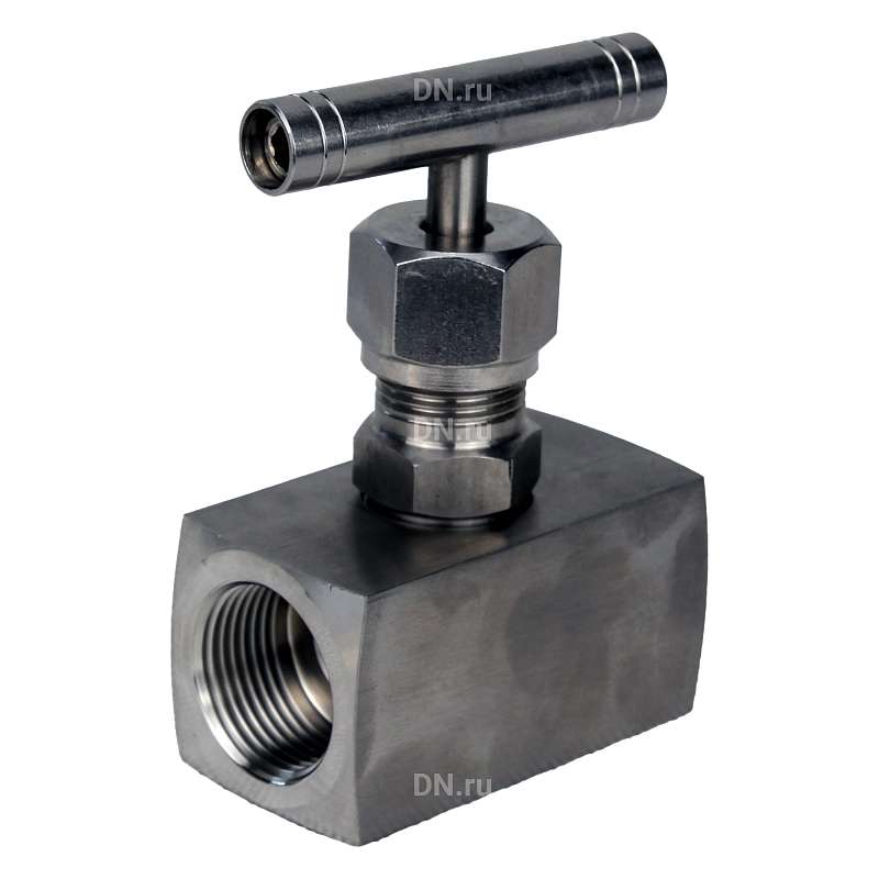 Клапан игольчатый VN3131M-T-Ht 1/2″ Ду15 Ру400 резьбовой, корпус - нержавеющая сталь 304, уплотнение - металл, с Т-образной рукояткой
