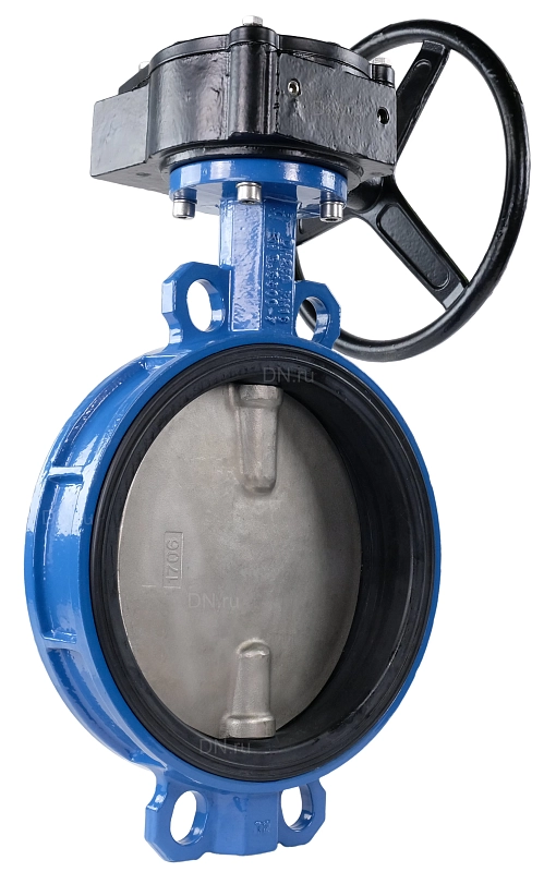 Затвор дисковый поворотный Tecofi VPI 4449-08 Ду150 Ру16 межфланцевый, корпус - ковкий чугун EN-GJS-500-7, диск - нержавеющая сталь CF8M, уплотнение - EPDM, с редуктором
